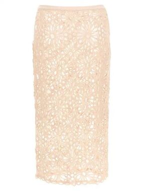 1335. NORMA KAMALI Crochet midi skirt in Peach NWOT $275